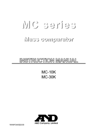 Thumbnail of document Manual - MC Series, A&D Weighing Mass Comparator